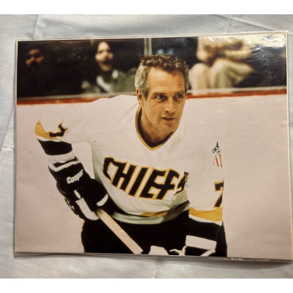 Rare Paul Newman Slap Shot (1977) With Puck Color 8 X 10 Photo
